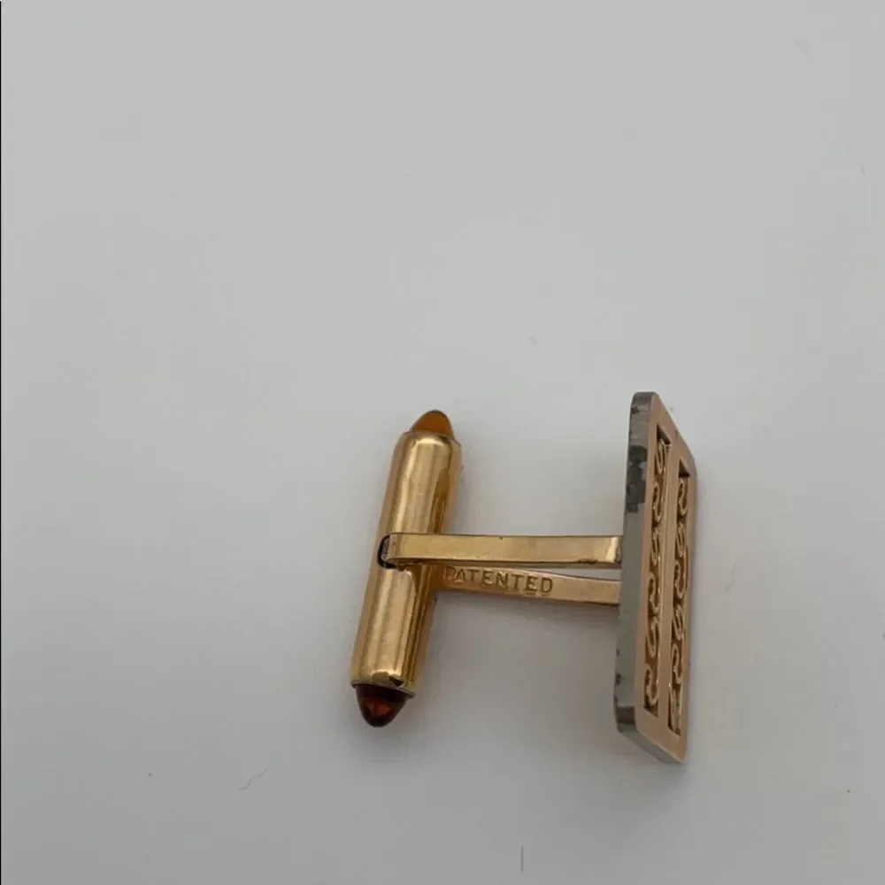 Vintage Krementz gold patterned cuff links
